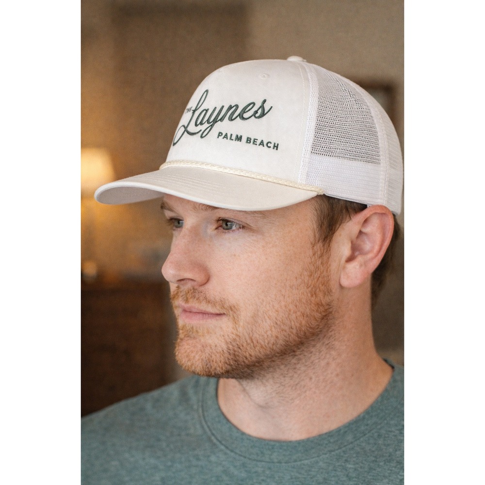 Otto Trucker Hat Snapback White Rope‎ Cap Mesh Back OSFM Palm Beach